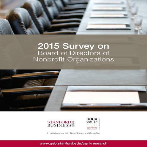 2015 Survey on Board of Directors of Nonprofit Organizations