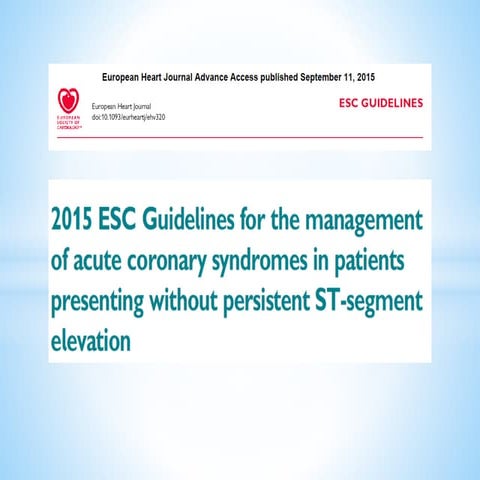 2015 ESC NSTEMI guidelines