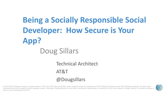 Being A Socially Responsible Social Developer: Mobile App Security