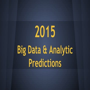 2015 predictions for data crawling, Big Data & Analytics 