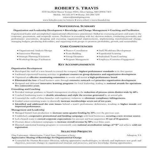Professional Résumé: Robert S. Travis