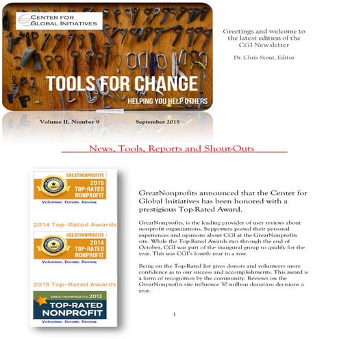 2015 September Tools for Change CGI Newsletter