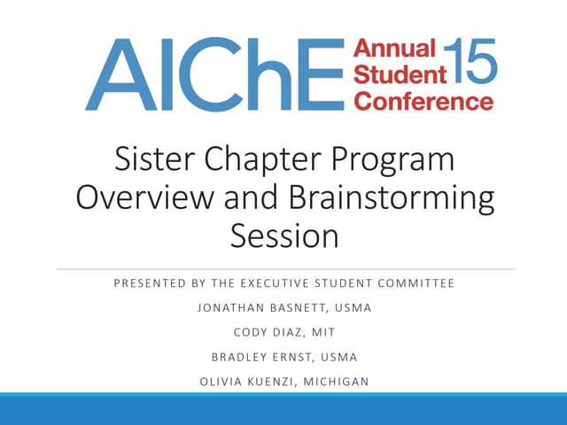 2015 sister chapter workshop presentation