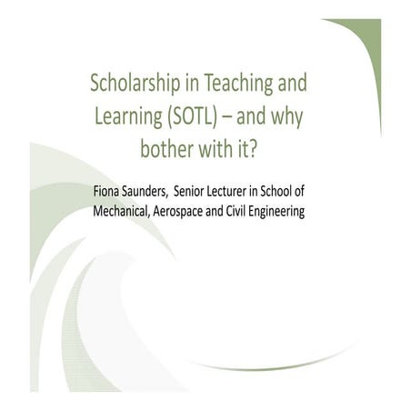 Getting Started in the Scholarship of Teaching and Learning