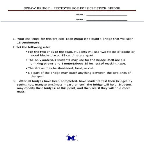2015 straw bridge instructions