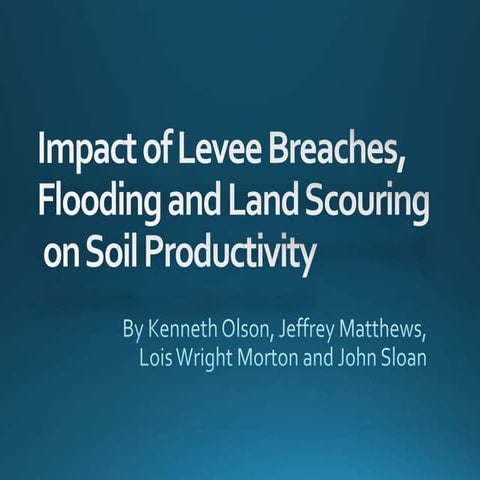 Impact of Levee Breaches, Flooding, and Land Scouring on Soil Productivity - ...