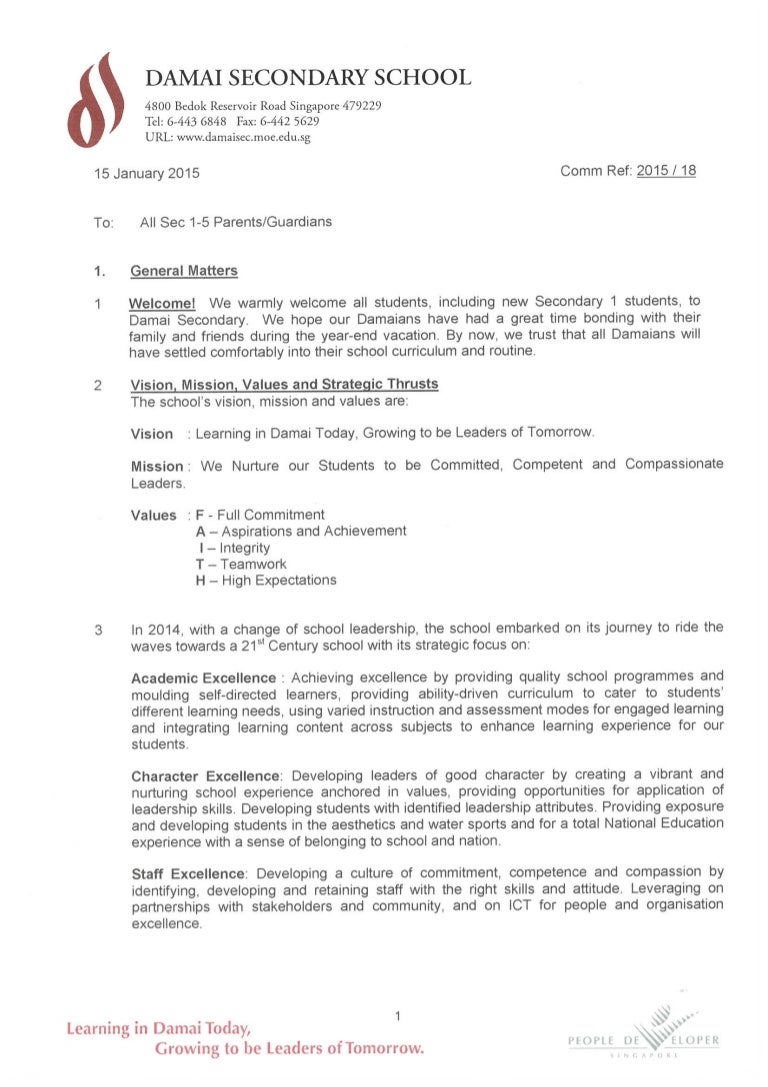 2015 termly letter to parents to the parents of letter