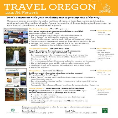 2015 Travel Oregon Advertising Opportunities