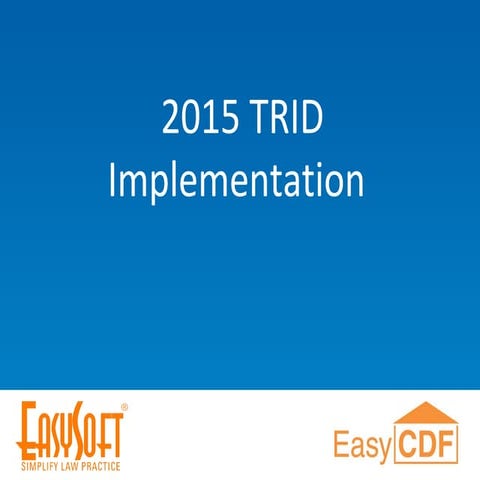 TRID (TILA/RESPA Integrated Disclosures) | PDF