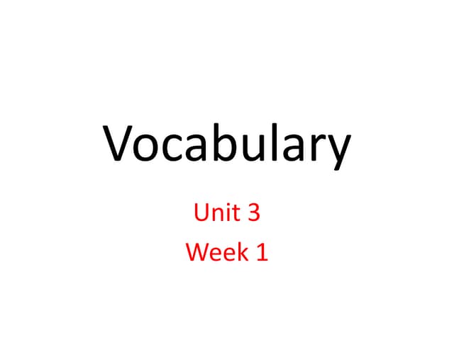 2015 unit 3 week 1 | PPT