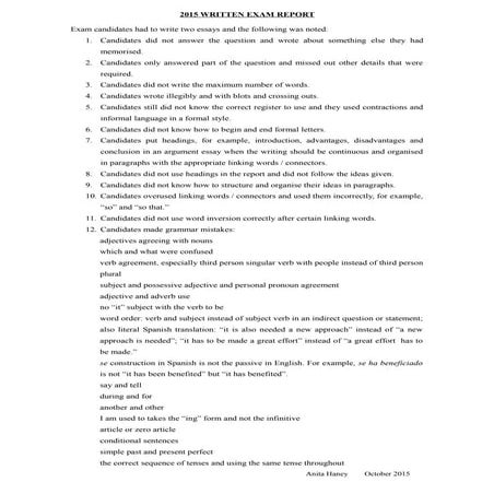 2015 written exam_report