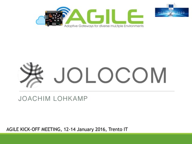 Jolocom contribution to the AGILE-IoT project