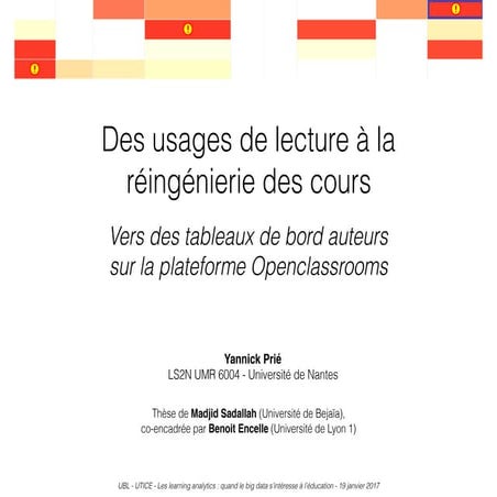 Des usages de lecture à la réingénierie des cours  Vers des tableaux de bord ...