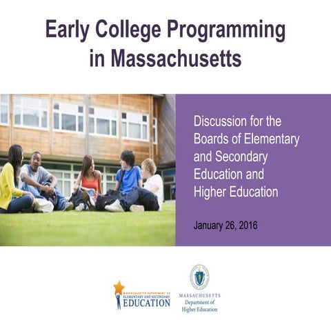 Early College Programming in Massachusetts | PPTX