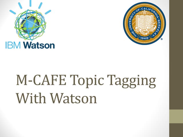 Topic Tagging with Watson by Ken Go...