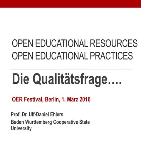 Open Educational Practices - Die Qualitätsfrage 