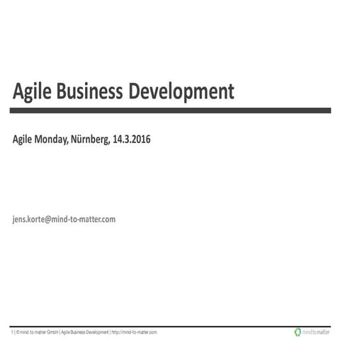 Agile Business Development