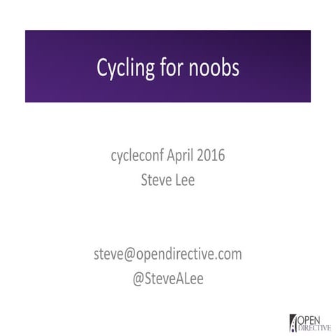 Cycling for noobs