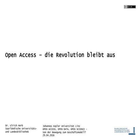 Open Access – die Revolution bleibt aus