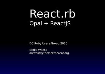 2016-05-12 DCRUG React.rb