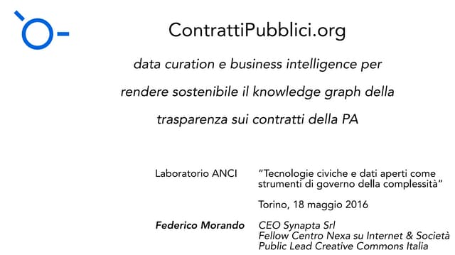 2016 05 18 Synapta ANCI e RENA workshop su tecnologie civiche e open data