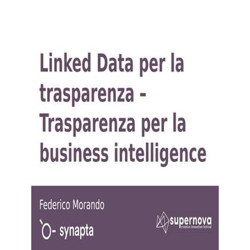 2016 05 28 Supernova Torino: Synapta e ContrattiPubblici.org