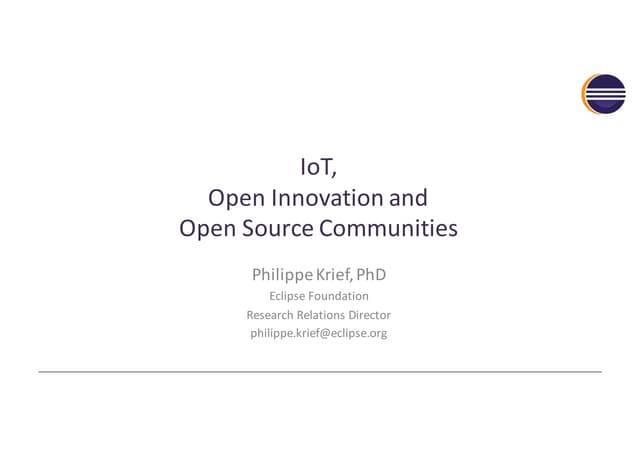 IoT, Open Innovation and Open Source Communities