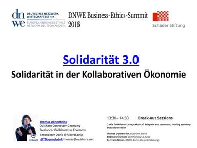 Solidarität 3.0 - Solidarität in der Kollaborativen Ökonomie