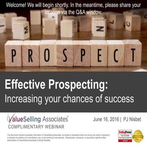 Effective Prospecting: Increasing Your Chances of Success