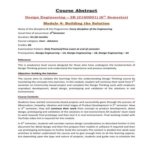 Design Engineering 2B Guidelines