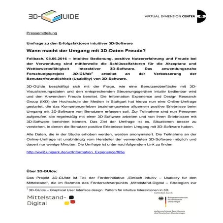 2016-06 PM Umfrage zu den Erfolgsfaktoren intuitiver 3D-Software