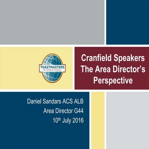 Cranfield Speakers Club: The Area Director's perspective