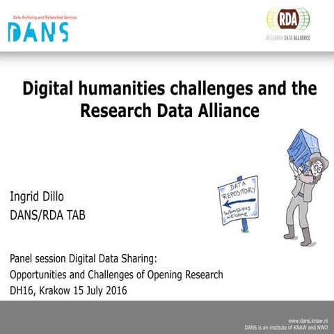 Ingrid Dillo - Digital humanities challenges and the Research Data Alliance