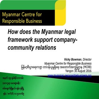 How does the Myanmar legal framewor...