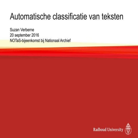 Automatische classificatie van teksten