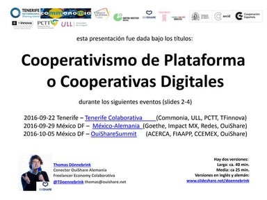 Cooperativismo de Plataformas - Cooperativas Digitales