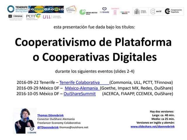 Cooperativismo de Plataformas - Cooperativas Digitales