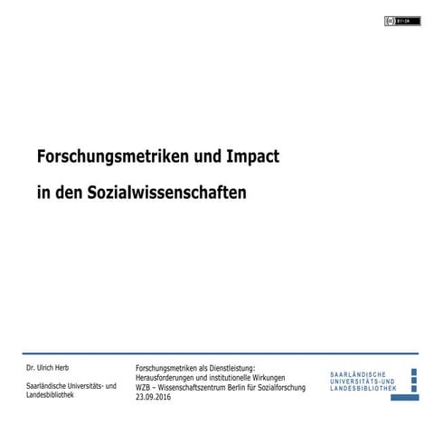 Forschungsmetriken und Impact  in den Sozialwissenschaften