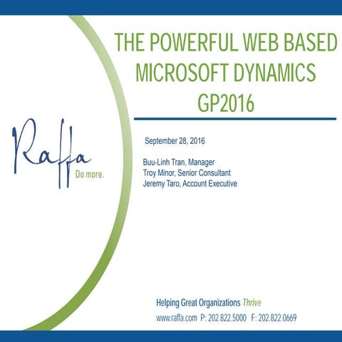 2016-09 -28 Powerful Web Based GP2016
