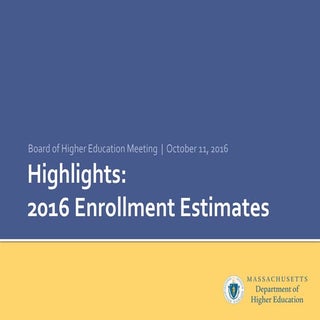 Highlights: 2016 Enrollment Estimates