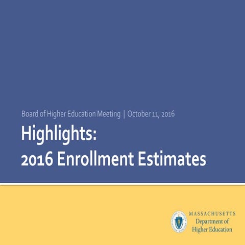 Highlights: 2016 Enrollment Estimates
