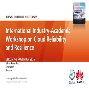 Recapitulation Workshop Cloud Reliability Resilience 2016
