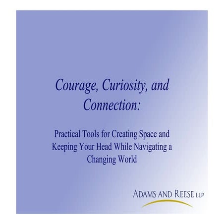 Courage, Curiosity, and Connection