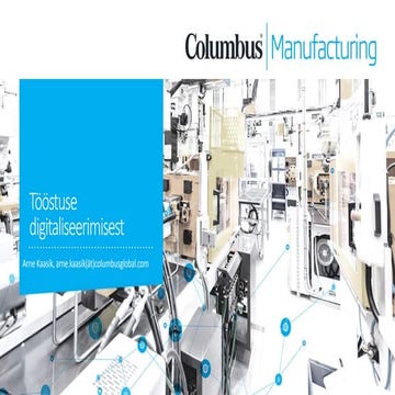 Tööstuse digitaliseerimisest, Arne Kaasik, 07.12.2016 TSENTER