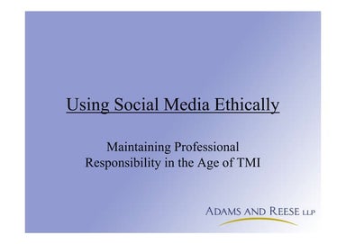 Using Social Media Ethically
