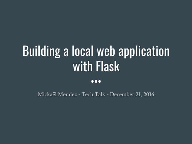 Building a local web application with Flask