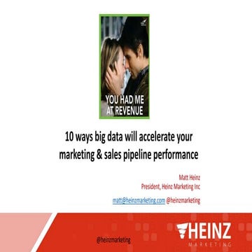 10 ways big data will accelerate your marketing & sales pipeline performance