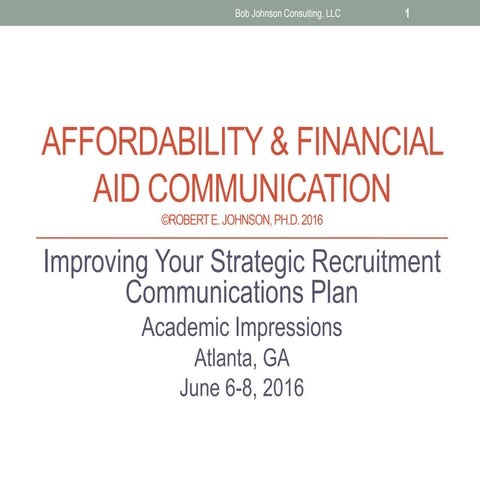 Affordabillity & Financial Aid Communication