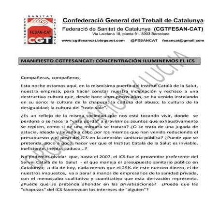 2016.06.29 CAST MANIFIESTO CONCENTRACIÓN ILUMINEMOS EL ICS