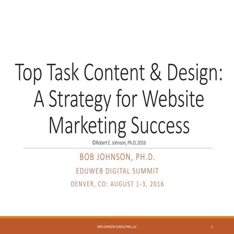 Top Task Content & Design: A Strategy for Website Marketing Success